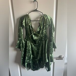 Dolls Kill Green Velvet Dress